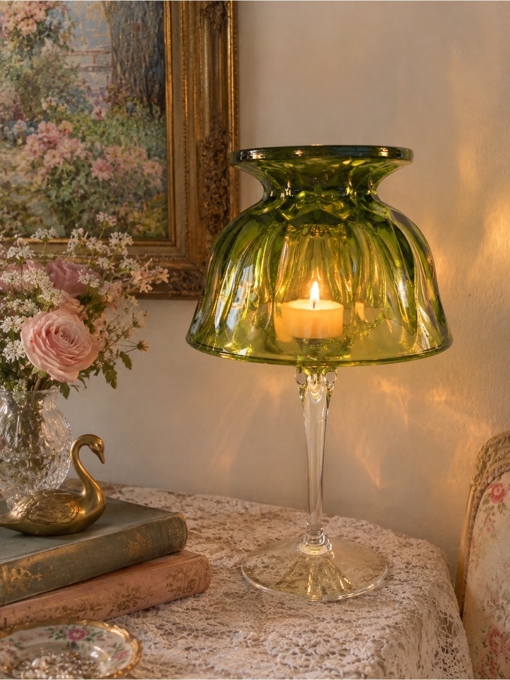 Victorian style vintage inspired fairy lamp - candle holder